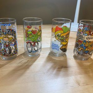 Vintage 1981 McDonald's Drinking Glasses The Muppets in The Great Muppet Caper -
